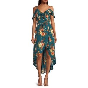 byby Juniors Flutter Sleeve Floral HighLow Fit & Flare Dress